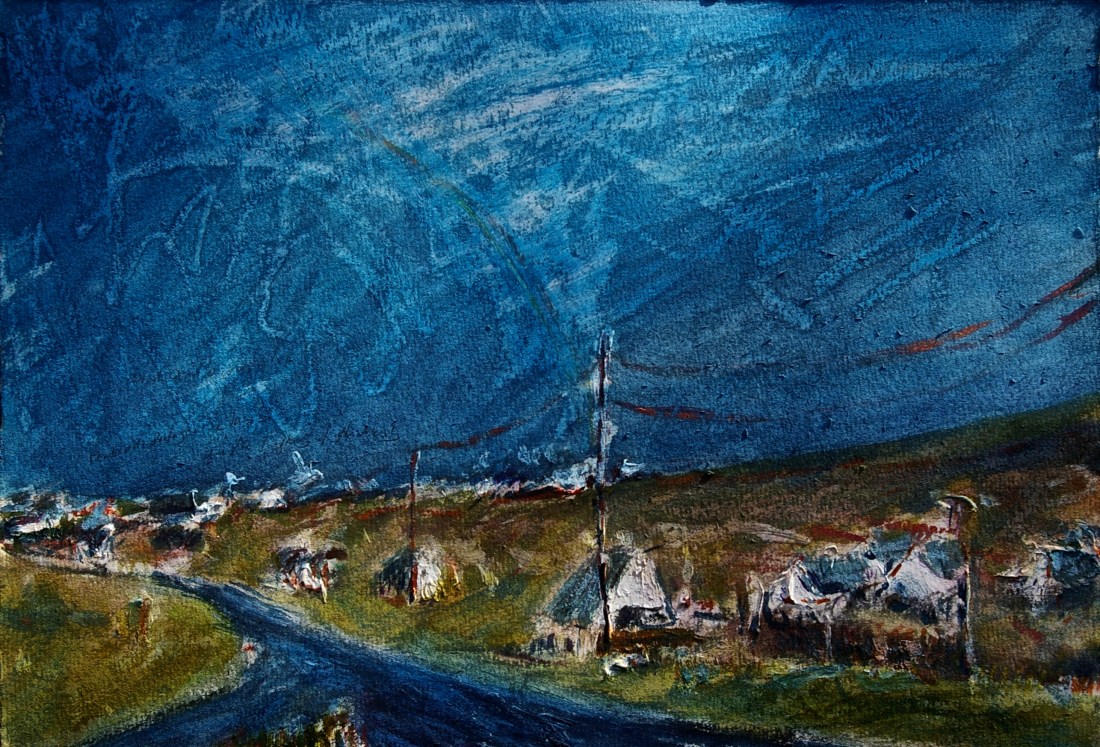 'Dugort 1', mixed media on paper, 19 x 28 cm, 2014