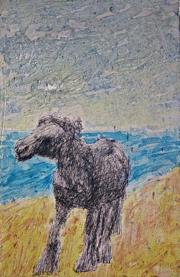 Untitled Composition, ink & mixed media on board, 15 x 10 cm, 2014