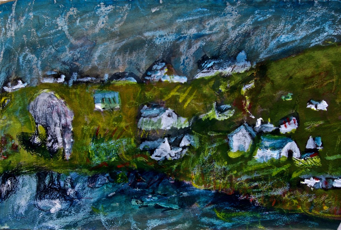 'Kildare-Achill Composition', mixed media on paper, 19.5 x 29.5 cm, 2014