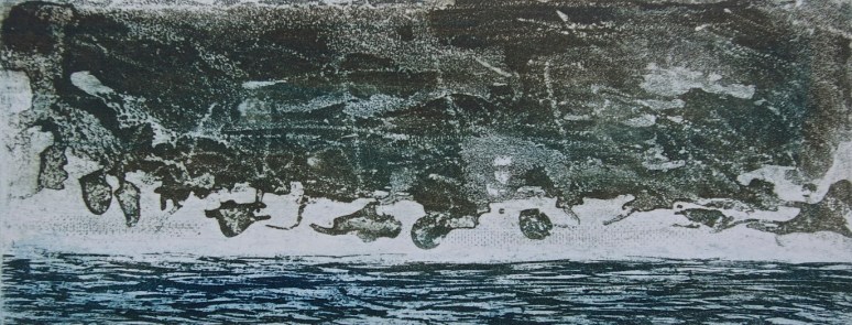 Clouds Formation Over Sea, aquatint, 7.8 x 20 cm, edition of 55