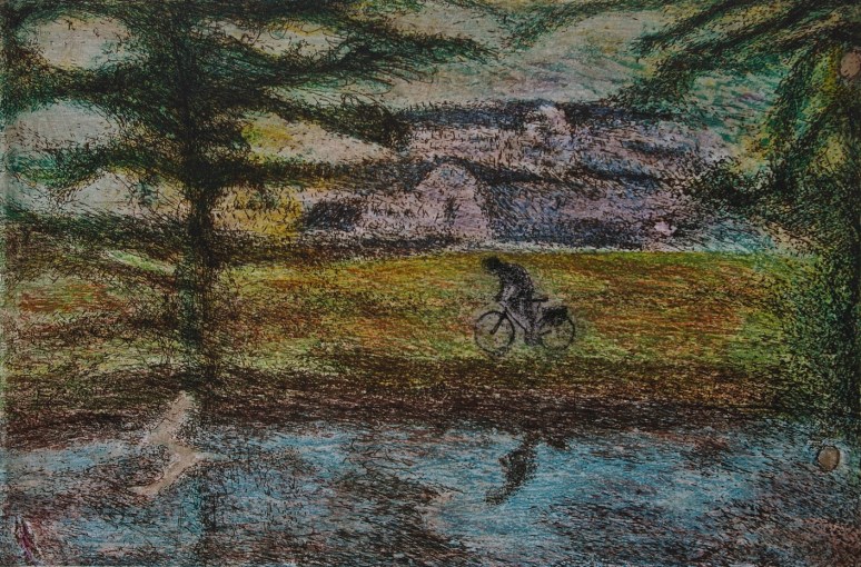 Home from School, etching and aquatint, 33 x 50 cm, edition of 55