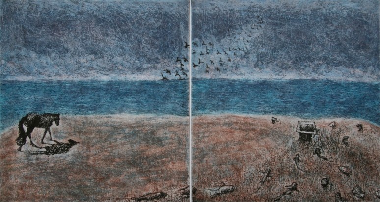 Homeward, etching and aquatint, 24 x 44.5 cm, edition of 55