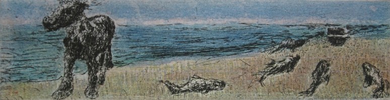 Out and in, etching and aquatint, 4.2 x 15.5 cm, edition of 55