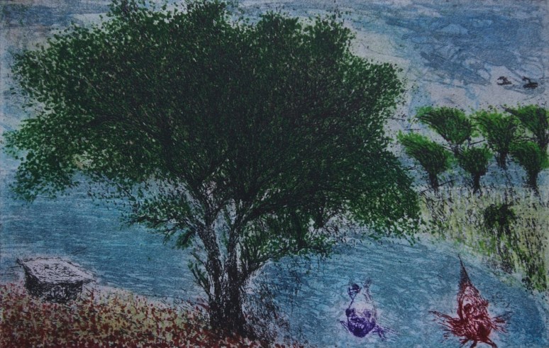 Where the River Ends, etching and aquatint, 10 x 15.5 cm, edition of 55