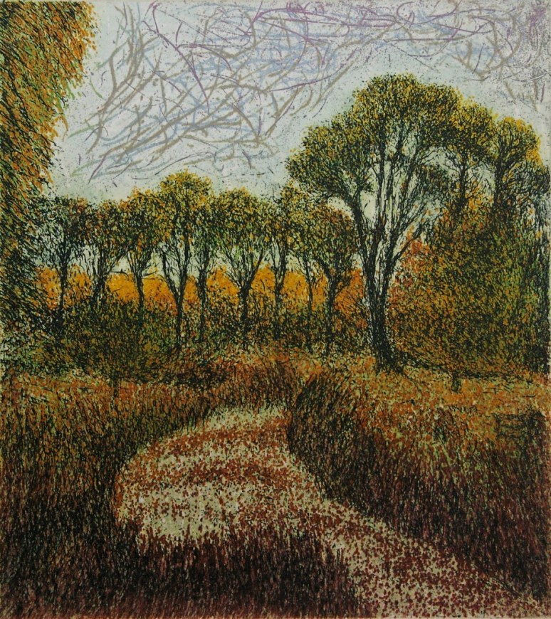 Autumn at the Garden's Depth, etching and aquatint, 20 x 18 cm, edition of 50