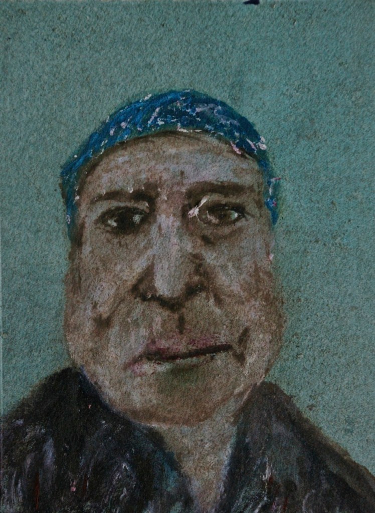 Mood 4, oil on textured paper, 15 x 11 cm