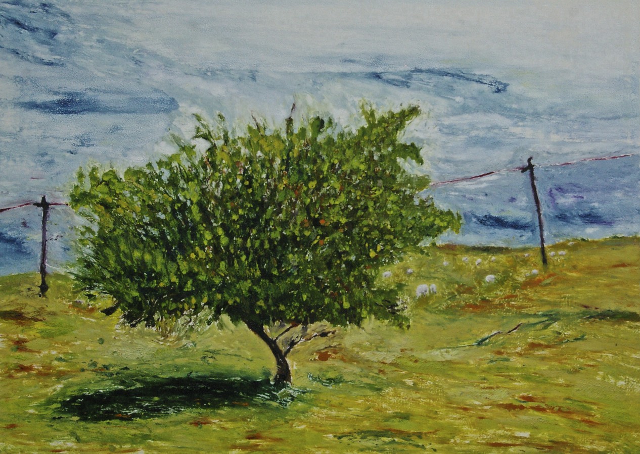 Hot Day on the Curragh, monotype, 50 x 70 cm, 2018