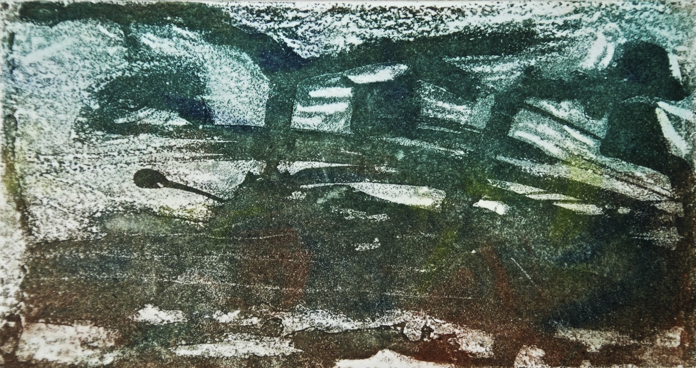 Abstract 1, aquatin, 7 x 12.6 cm, v:p, edition of 20